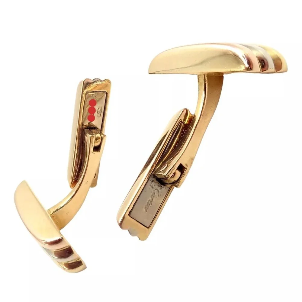 Rare! Vintage Authentic Cartier Trinity 18k Tri-Color Gold Cufflinks